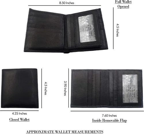 Vista 3 de AG Wallets - Cartera de piel de vaca auténtica para hombre, billetera, talla única