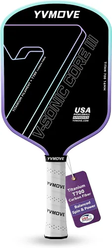 Vista 10 de YVmove 16mm 18K T800 Carbon Fiber Pickleball Paddle, USAPA Approved