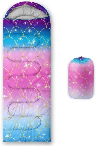 Vista 9 de Axolotl Saco de Dormir de Unicornio para Niños y Niñas – Sacos de Dormir Ligeros Cálidos para Clima Frío, Saco de Dormir Portátil Impermeable
