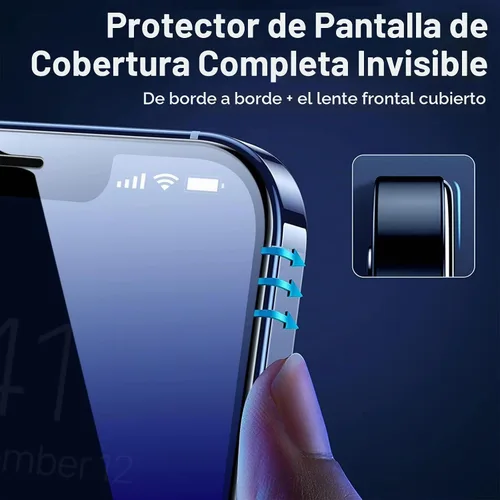 Vista 5 de UltraGlass TOP 9H+ - Vidrio 9H+ para protector de pantalla iPhone 11/XR, grado militar a prueba de roturas y duradero, protector de pantalla