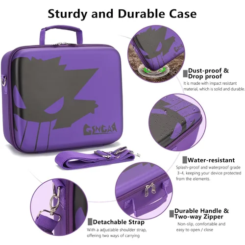 Vista 4 de Switch Carrying Case Compatible with Nintendo Switch Switch OLED, Professional Full Protection Travel Bag with Removable Strap for All Nintendo