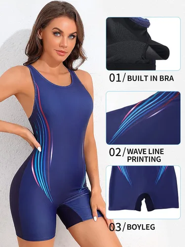 Vista 88 de ATTRACO Traje de baño deportivo de una pieza para mujer, traje de baño deportivo de entrenamiento