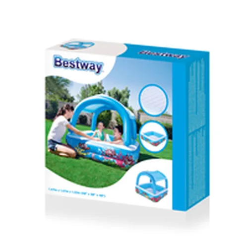 Vista 13 de Bestway Piscina Hinchable Infantil Techo Desmontable 140x140x114 cm +2 Años Jardin 52192