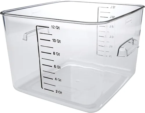Vista 4 de Rubbermaid Productos Comerciales Tapa Grande para Contenedor de Almacenamiento de Alimentos Cuadrado de Plástico que Ahorra Espacio de 2/4/6/8 Qt.