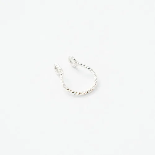 Vista 3 de Anillo de nariz de imitación para tabique, sin perforación, plata de ley de 0.63 oz, corte de diamante, hipoalergénico