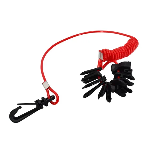 Vista 3 de Llaves universales de interruptor de parada de seguridad para barco, 11 unidades con cordón compatible con Yamaha Tohatsu Suzuki compatible