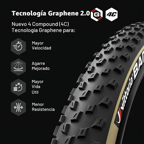 Vista 5 de Vittoria Barzo G2.0 XC-Trail/TNT 29x2.25 Neumático, Antracita (11A00016)