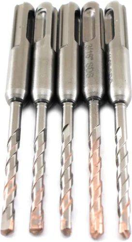Vista 7 de TEMO SDS-Plus - Juego de 5 brocas de martillo giratorio (1/2 x 4 x 6 pulgadas) con punta de carburo para perforar hormigón, cemento, piedra