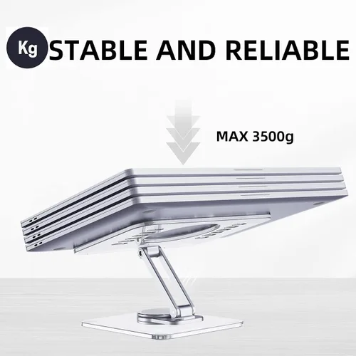 Vista 7 de Soporte acrílico giratorio de 360° para tableta, soporte de escritorio ajustable plegable transparente compatible con iPad Pro, Air, Mini, Kindle