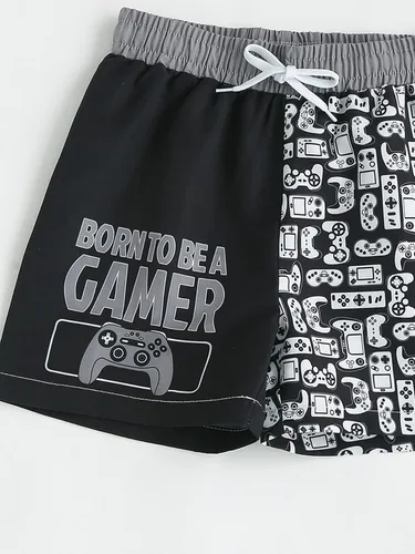 Vista 3 de SOLY HUX Boy's Swim Trunks Shorts Print Swim Trunks Drawstring Waist Beach Board Shorts Bathing Suits