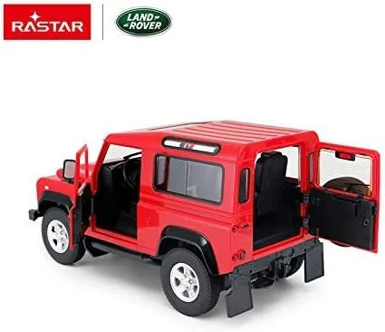 Vista 4 de Rastar Radio Control remoto Escala 1/14 Land Rover Denfender con licencia RC Modelo Auto (Rojo)