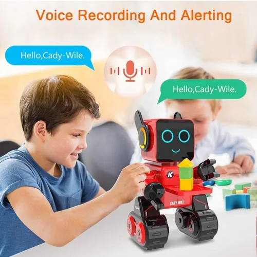 Vista 2 de Robots para niños, robot de control remoto, luz LED interactiva inteligente, habla, movimientos de baile, banco de monedas integrado, programable
