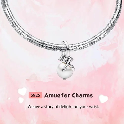 Vista 140 de Amufer S925 Charms for Women, compatible with Pandora Bracelets and Necklaces, Jewelry Gift