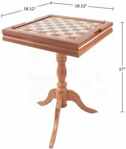 Vista 7 de Trademark Games - Mesa de juego reversible con tablero de ajedrez y backgammon - Muebles de sala