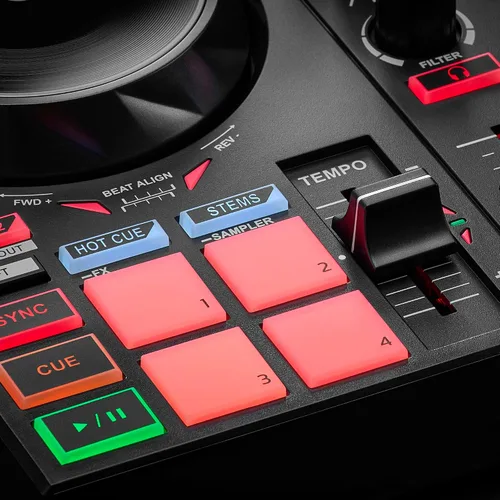 Vista 5 de Hercules DJControl Inpulse 200 MK2 - Controlador compacto para DJ con guías de luz LED, funciones mejoradas y compatibilidad con el software DJUCED