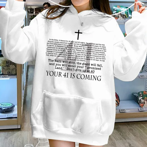 Vista 3 de Your 41 is Coming - Sudadera con capucha y versículo bíblico cristiano de Jesús