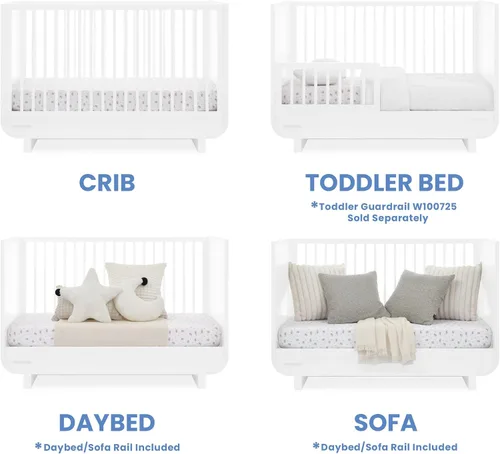 Vista 4 de Delta Children Cuna convertible 4 en 1 Rhodes - Certificado Greenguard Gold, Bianca White
