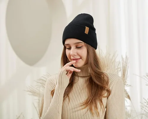 Vista 2 de LMLALML 2 gorros para mujer, cálido, suave, mejorado, para invierno, unisex, con puños