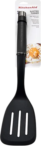 Vista 3 de KitchenAid Gourmet - Espátula ranurada de nailon, 13.65 pulgadas, color negro