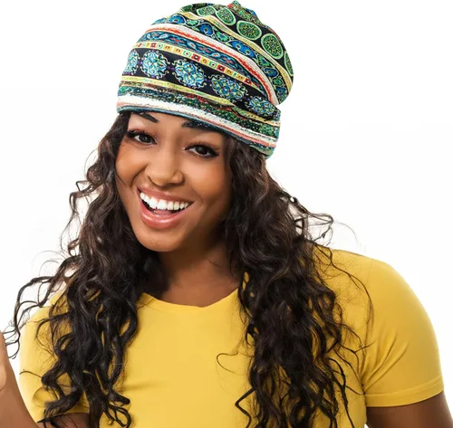 Vista 4 de Gorro de quimioterapia informal holgado para mujer