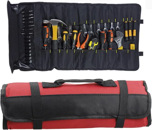 Vista 10 de Bolsa de herramientas para llaves, bolsa organizadora de herramientas multiusos, organizador de rollos de herramientas, bolsa de herramientas