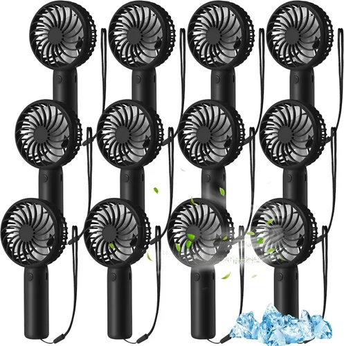 Vista 40 de Tujoe Mini ventilador de mano potente de 3 velocidades, ventilador personal pequeño portátil recargable con base USB para mujeres, maquillaje