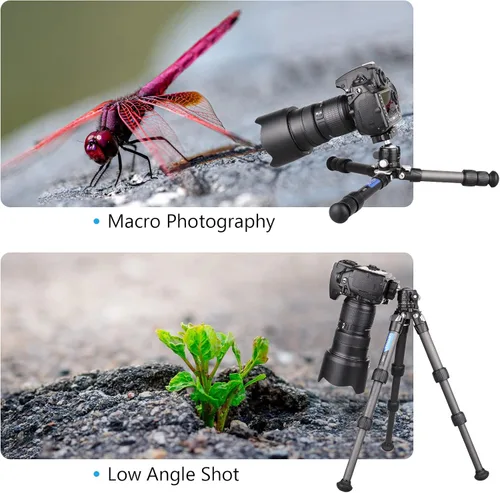 Vista 6 de ARTCISE Trípode de fibra de carbono - Escritorio portátil compacto ligero para cámara DSLR videocámara, carga máxima de 22 libras/22.0 lbs