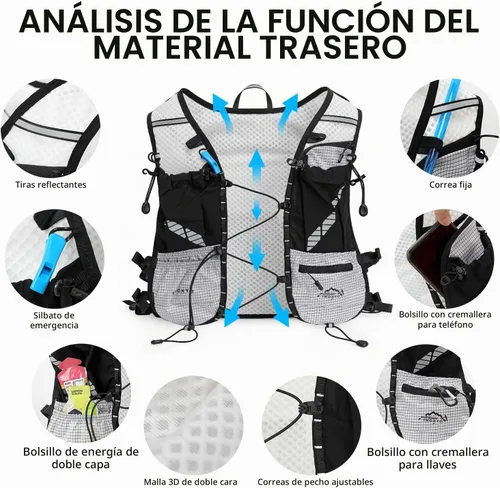 Vista 3 de IX INOXTO Running Vest Hydration Backpack, Lightweight Running Backpack Gris