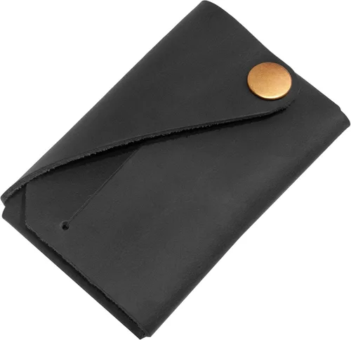 Vista 7 de Tarjetero personalizado- Tarjetero de cuero - Funda pequeña y delgada de cuero para tarjetas - Cartera minimalista para tarjetas - Cartera