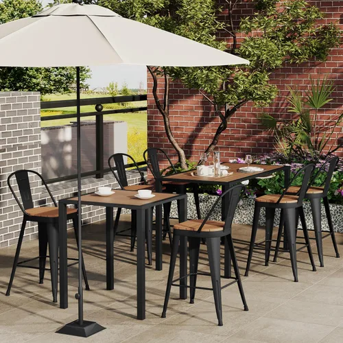 Vista 6 de Taburetes de bar de metal para exteriores, juego de 4,24 pulgadas, taburete de bar de altura de mostrador con respaldo alto, sillas de comedor
