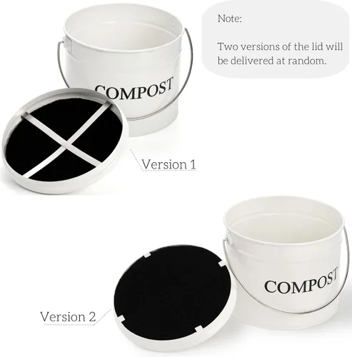 Vista 7 de AVLA Contenedor de compostaje para encimera de cocina, cubo de compostador de 1 galón, cubo de compostaje de residuos de alimentos, contenedor