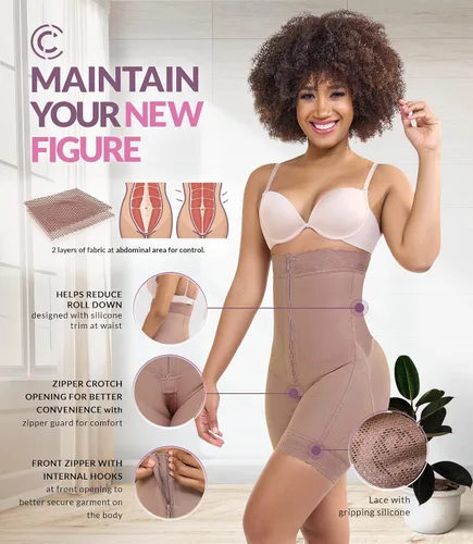 Vista 4 de CURVEEZ Faja de compresión para después de la cirugía de cintura alta, faja moldeadora para después de Lipo, BBL, abdomen