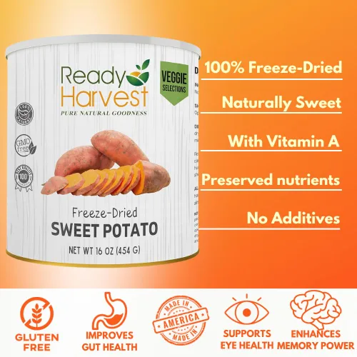 Vista 5 de Ready Harvest Alimentos liofilizados - batatas Alimentos de emergencia Productos básicos de despensa Lata #10 Vida útil de 25 años Latas