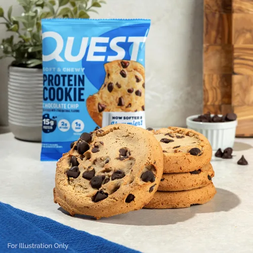 Vista 6 de Quest Nutrition Galleta de proteínas con chispas de chocolate, 15g de proteína, 1g de azúcar, 2g de carbohidratos netos, apta para ceto, alta