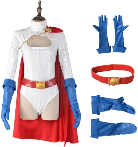 Vista 6 de miccostumes Leotardo de disfraz de anime para mujer con capa roja