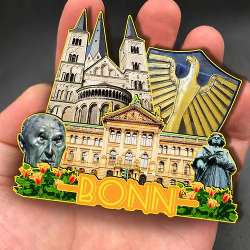 Vista 4 de Bonn Alemania - Imán de madera 3D para nevera, recuerdos coleccionables, decoración hecha a mano