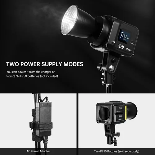 Vista 8 de GVM - Luz de video LED SD80S de 80 W con linterna Softbox y kit de soporte para trípode, luz de estudio de montaje Bowens de 5600 K, iluminación