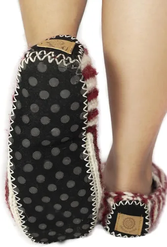 Vista 5 de Tibetan Socks Pantuflas tipo botín con forro polar de lana tejida a mano