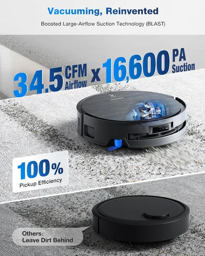Vista 2 de ECOVACS DEEBOT X9 PRO Omni Robot Aspirador y Fregasuelos, 16,600Pa de succión potente, fregona OZMO con rodillo autolavable instantáneo, ZeroTangle