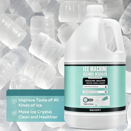 Vista 3 de EUHOMY Max 33 Usos Limpiador de máquina de hielo descalcificador (1 galón/3.75L), limpiador para máquina de hielo de 128 onzas líquidas, solución