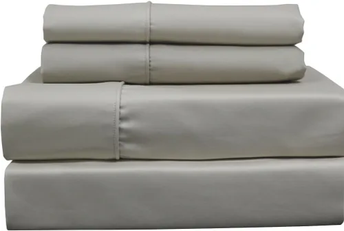 Vista 5 de Solid Blue Top Split King: Sábanas ajustables tamaño King, juego de sábanas de 4 piezas, 100% algodón, 650 hilos, satén, bolsillo profundo