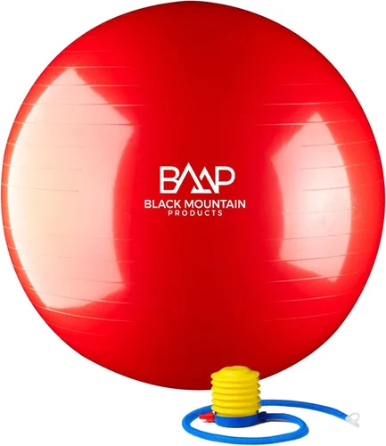 Vista 9 de Black Mountain Products Bola de yoga de estabilidad para ejercicio, bomba de pie, tapón de bola, extractor de enchufe, capacidad de peso estática