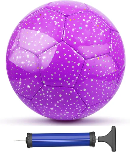 Vista 7 de Soccer Balls Size 3, Sparkle Soccer Ball for Girls Kids 3-8 4-6 6-8 Glitter Outdoors Sports Recreation Playing Ball for Birthday Easter Soccer Gifts