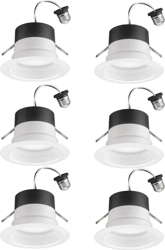 Vista 14 de Juno 4BEMW SWW5 90CRI CP6 M2 E-Series LED empotrable, moldura deflectora, 4 pulgadas, color blanco (paquete de 12)