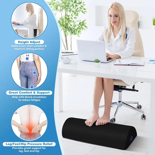 Vista 4 de StepLively Almohada Ergonómica de Reposapiés para Debajo del Escritorio en el Trabajo, Almohada de Soporte Reposapiés Anti-Fatiga para Alivio
