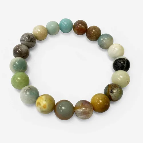 Vista 225 de Gem Avenue Handmade Round Bead Stretch Bracelet Unisex Natural Stone Beaded Jewelry for Men & Women, Elastic Wristband for Daily Wear