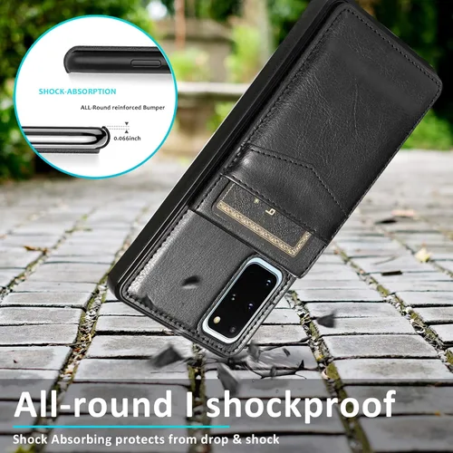 Vista 7 de Funda de teléfono para Samsung Galaxy S20 Plus Glaxay S20+ 5G con protector de pantalla de vidrio templado, soporte para tarjeta de crédito, soporte