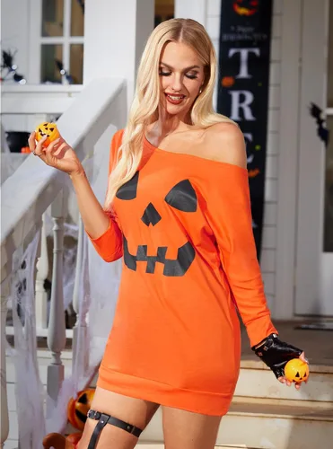 Vista 2 de For G and PL Tops de manga 34 con hombros descubiertos para Halloween para mujer