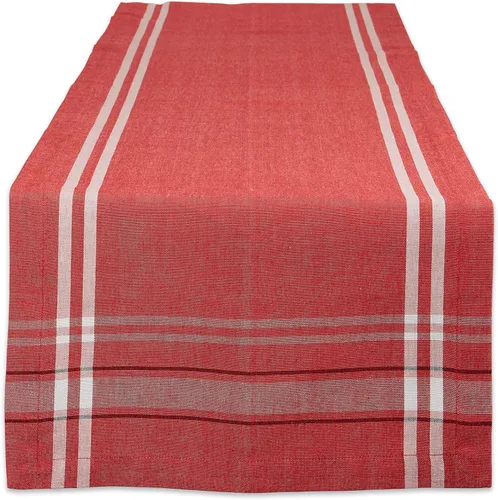 Vista 13 de DII Colección de Mesa de Comedor con Rayas Francesas Estilo Granja Camino de Mesa, 14x108 Pulgadas, Gris Pardo/Negro