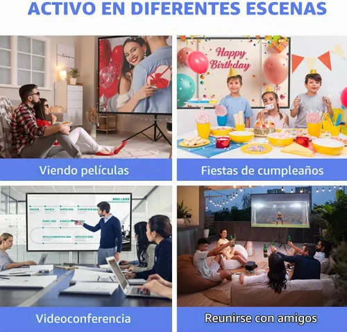 Vista 9 de WASJOYE Pantalla Proiector de 80 pulgadas con soporte, pantalla de proiector portátil HD 16:9 4K, pantalla de proyector interior de 1.2 ganancia